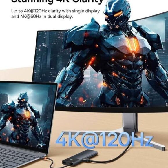 Baseus Metal Gleam Series II 10-in-1 USB-C Hub (Dual Display, 10Gbps) — New - Picture 3 of 7